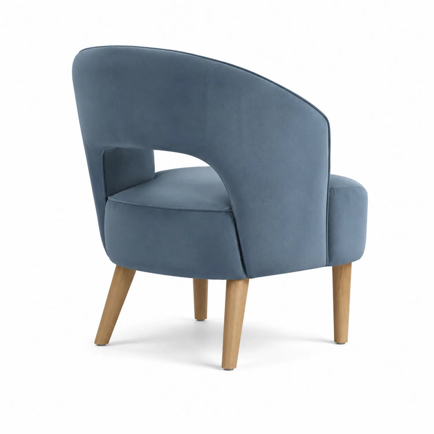 Fauteuil en bois et polyester Bleu