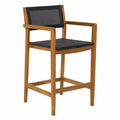 Chaise de bar en bois et tissu noir 110cm