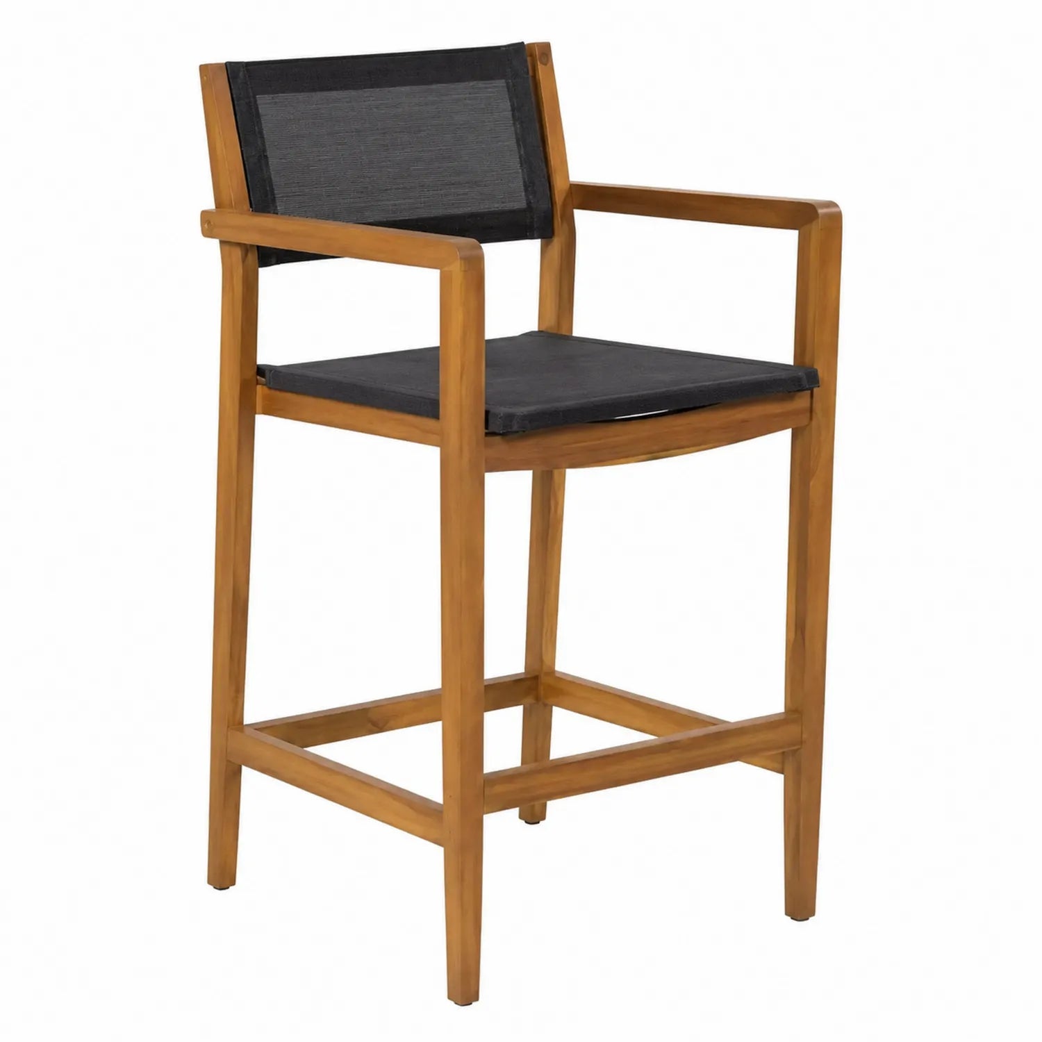 Chaise de bar en bois et tissu noir 110cm