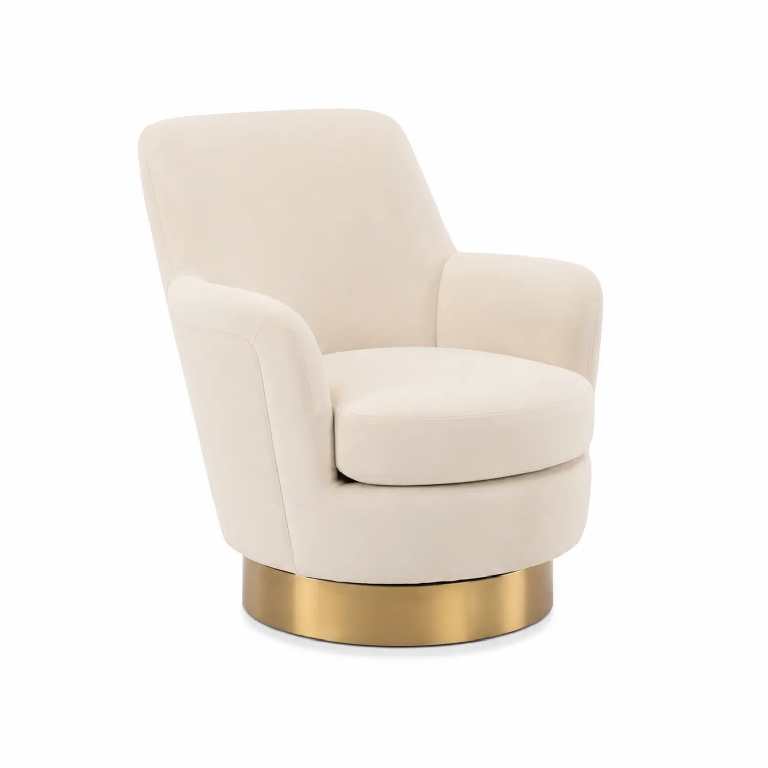 Fauteuil en tissu avec base métallique dorée