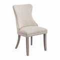Chaise en bois et tissu beige
