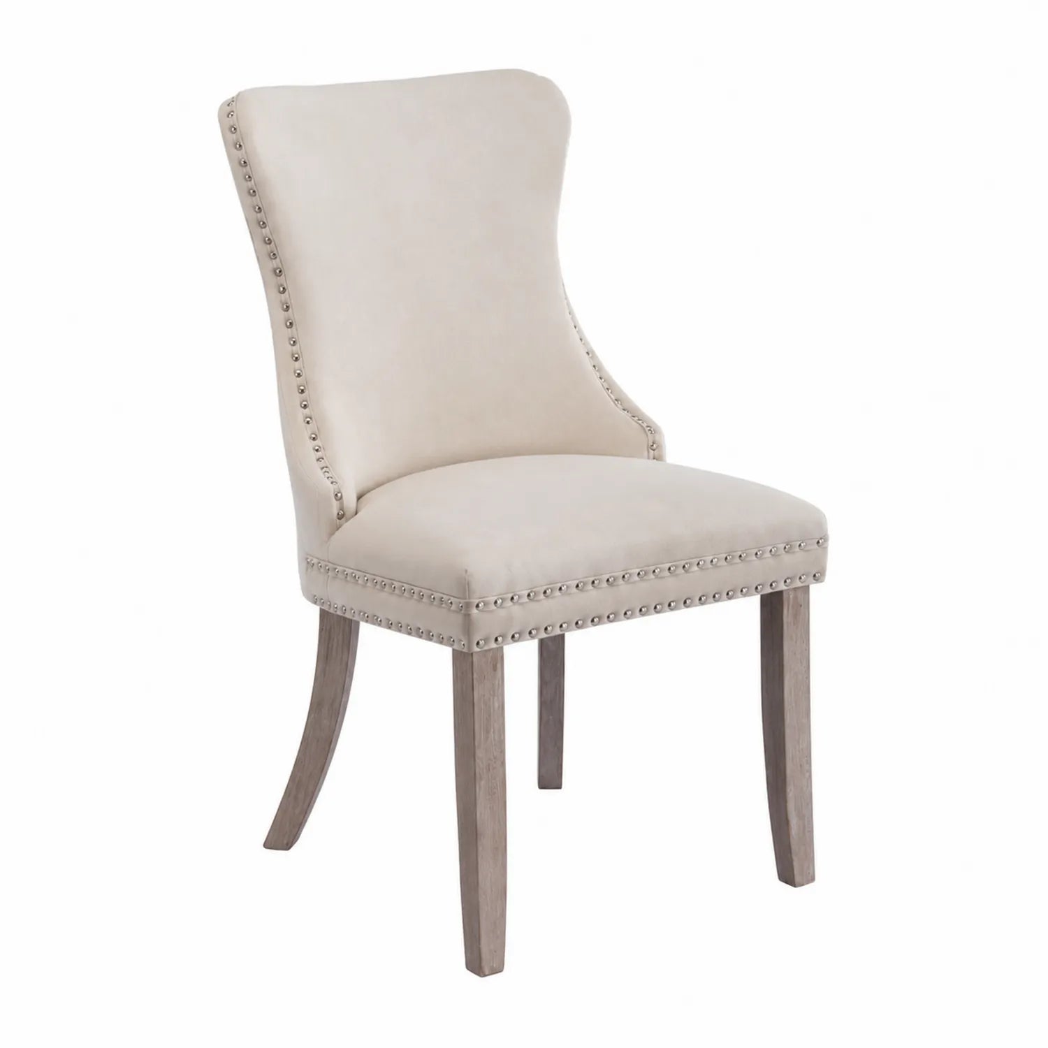 Chaise en bois et tissu beige