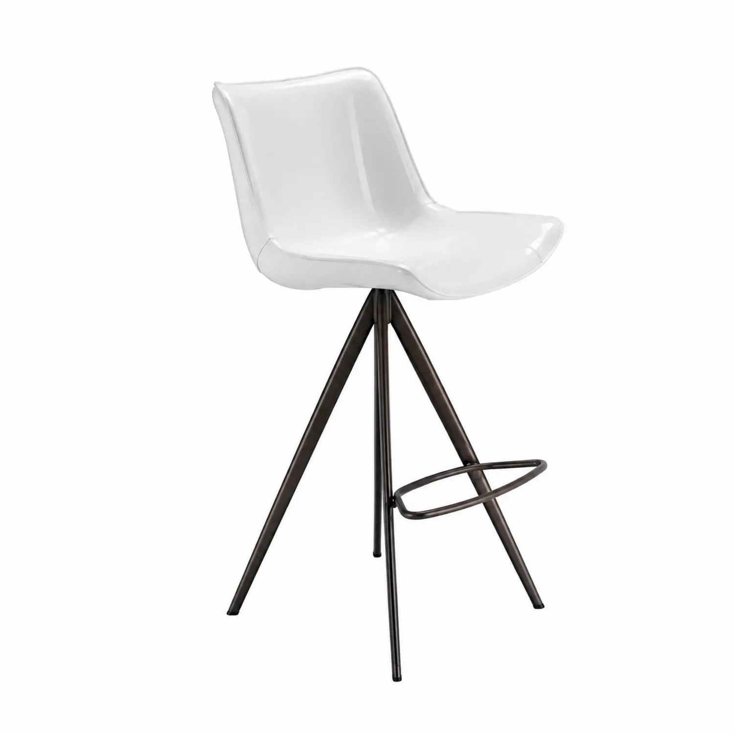 Chaise de bar en plastique blanc avec pieds en métal