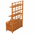 Étagère de rangement en bois d'acacia avec coffre de stockage
